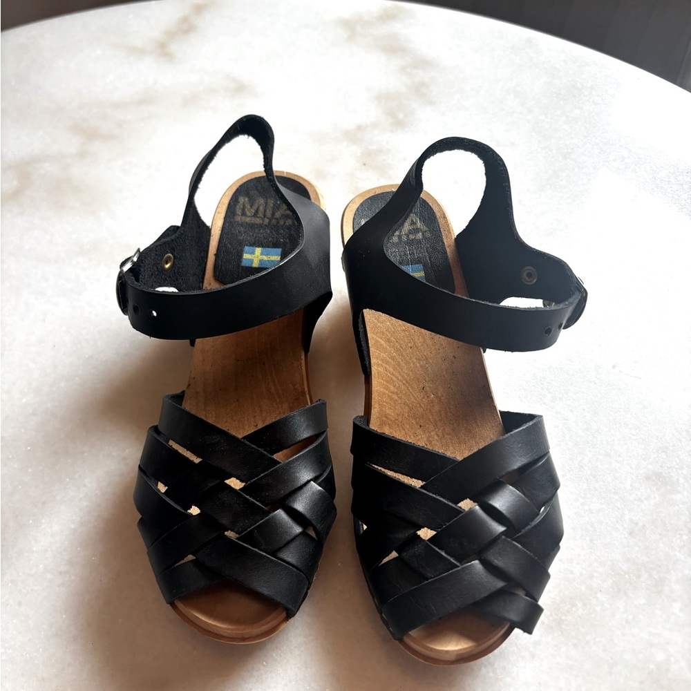 Cute black sandals. Comfy! Made in Sweden. Brand new